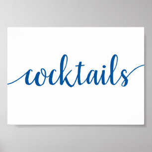 Enkla Cocktails Fransk Blue any event Pub Sign Poster