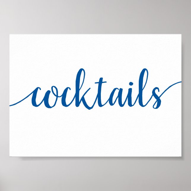 Enkla Cocktails | Fransk Blue any event Pub Sign Poster (Framsidan)