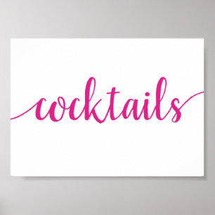 Enkla Cocktails Shock rosa Evenemangssignatur Pu Poster