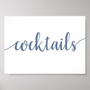 Enkla Cocktails Vänsterblå valfri händelse, Pub- Poster
