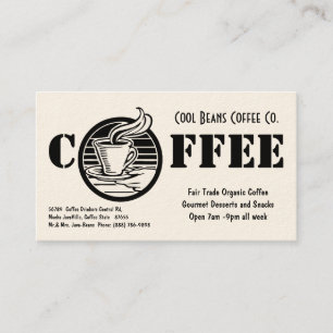 Enkla coffee shopCafesvart & vit Visitkort