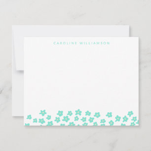 Enkla Cute Ditsy Flowers i Mint Personlig Anteckningskort
