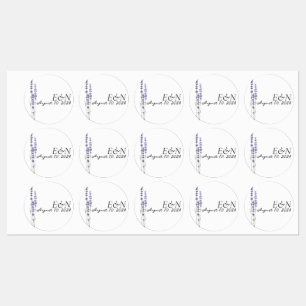 Enkla, delikata Fransk Lavender Wedding Stickers