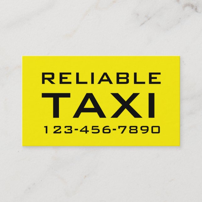 Enkla djärva taxivisitkortar visitkort (Framsida)