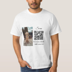 Enkla djur namn detaljer QR-kod lägg till text fot T Shirt