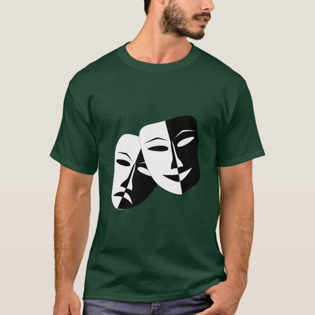 Enkla Drama Comedy-masker som fungerar T Shirt (Framsida)