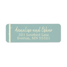 Enkla Eggshell Blue Birch-Adressetiketter