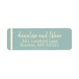 Enkla Eggshell Blue Birch-Adressetiketter Returadress Etikett