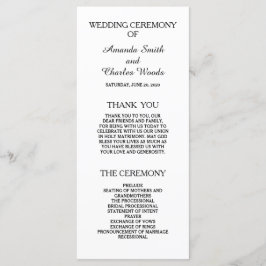 Enkla Elegant bröllop-program Program