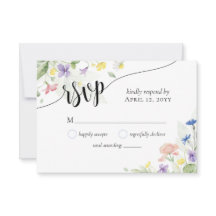 Enkla Eleganta Akvarell Vildblommor Boho Bröllop