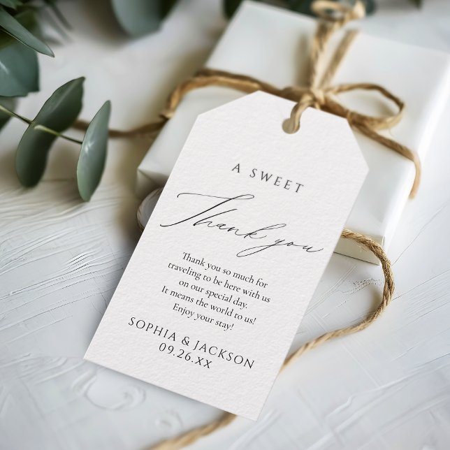 Enkla Eleganta Manuskript Avslutningspresenter Tac Presentetikett (Simple Elegant Script Graduation Favors Thank You Gift Tags)