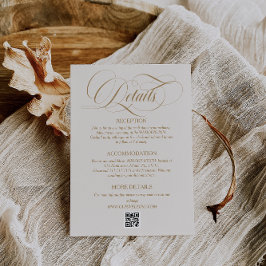 Enkla Eleganta Manuskript Elfenbensfärgade Bröllop Tilläggskort