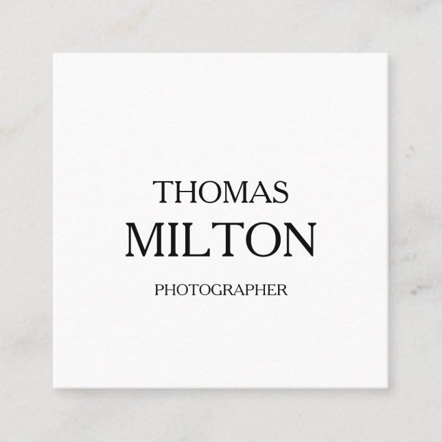 Enkla eleganta Minimalist moderna QR kodifierar Fyrkantigt Visitkort (Framsida)