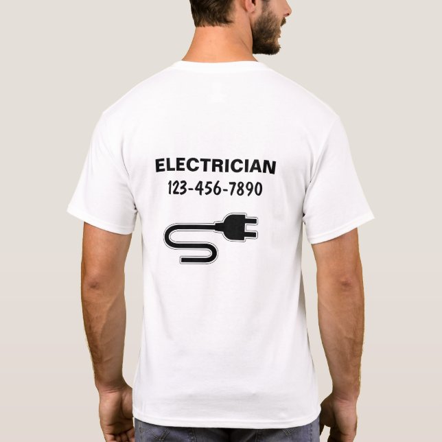 Enkla elektriska arbetsskjortor t-shirt (Baksida)