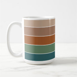 Enkla enfärgade ränder varma höstfärger kaffemugg