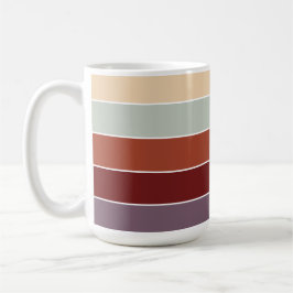 Enkla enfärgade ränder varma höstfärger kaffemugg