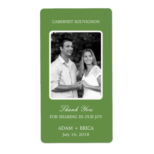 Enkla etiketter för Ram Bröllop Vin Fraktsedel (Framsidan)