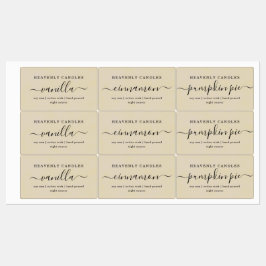 Enkla etiketter för vattenprovenstearinljus