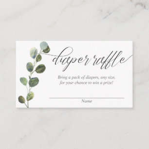 Enkla eucalyptus grey diaper raffle-kort tilläggskort