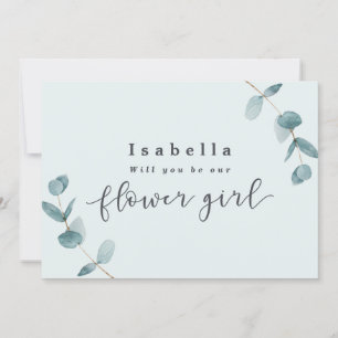 Enkla Eukalyptusblad Flower Girl Förslagskort