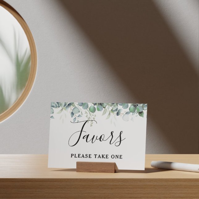 Enkla eukalyptusgröna vigselfavoriter poster (Simple Eucalyptus Greenery Wedding Party Supplies)