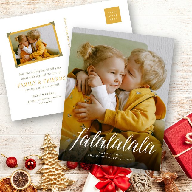 Enkla Falalalala skrivar helgdagfotovykortet Helg Vykort (Skapare uppladdad)