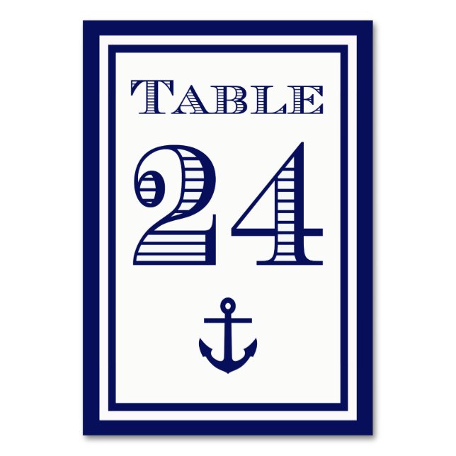 Enkla fältblå ramade ankarbords kort #24 (Framsidan)