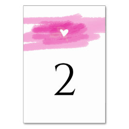 Enkla färgstreck och Heart Bröllop Bordsnummer