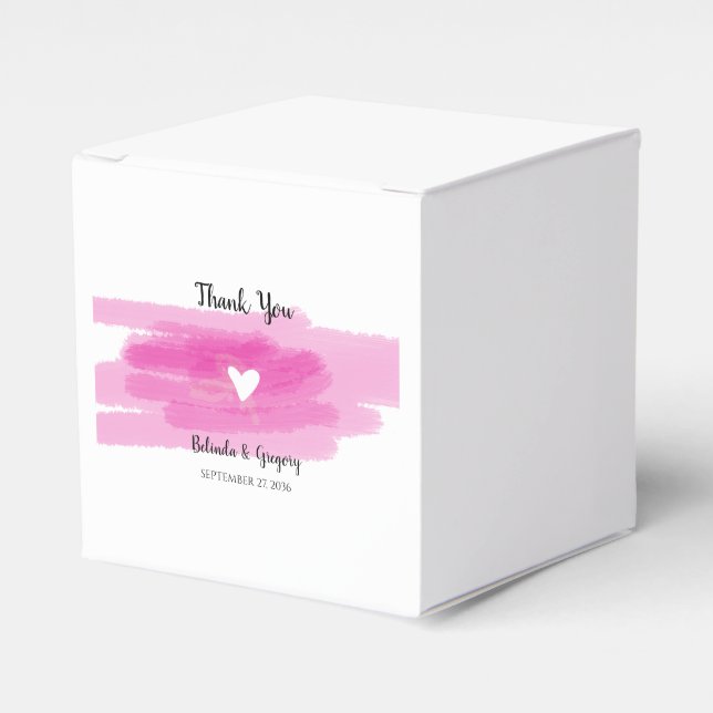 Enkla färgstreck och Heart Bröllop Presentaskar (Framsidan Sidan)