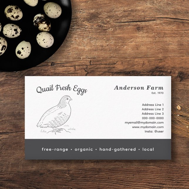 Enkla färska servergruppsägg visitkort (Simple Fresh Farm Quail Eggs Business Card)