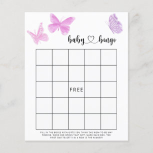 Enkla fjärilar - Baby shower bingo spel