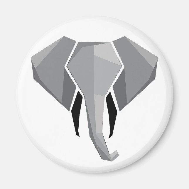 Enkla former Geometrics Elephant Head Magnet (Framsidan)