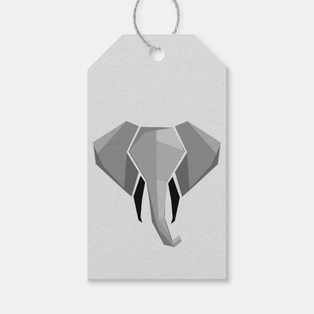Enkla former Geometrics Elephant Head Presentetikett (Framsidan)