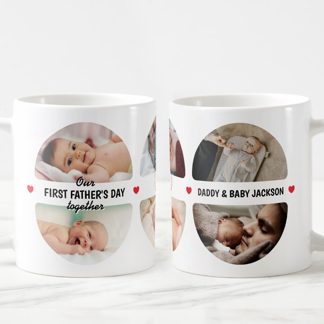 Enkla Första Fars Dag Ägginspirerade 6 Foto Kaffemugg (Skapare uppladdad)