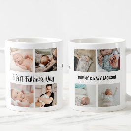 Enkla första fars dag anpassade 8 bilder kaffemugg