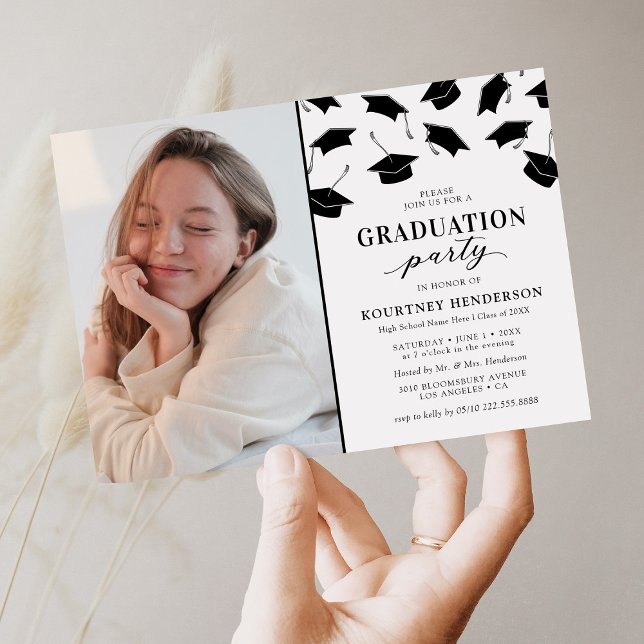 Enkla Fotofester för Examen Invitationer Inbjudningar (Skapare uppladdad)