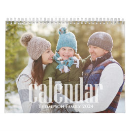 Enkla fotomånader Minimalistisk typografi Stil Kalender