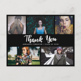 Enkla foton med fem Student | Tack Black Vykort