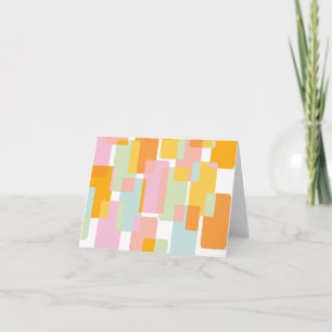 Enkla geometriska former i Orangen Pastellkrita, G Anteckningskort