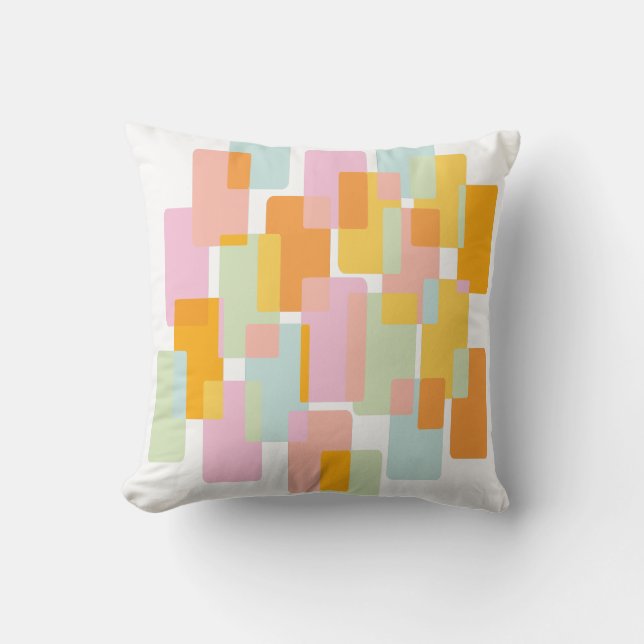 Enkla geometriska former i Orangen Pastellkrita, G Kudde (Framsida)