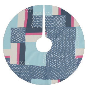 Enkla geometriska penseldrag: Färg-block Julgransmatta Borstad Polyester