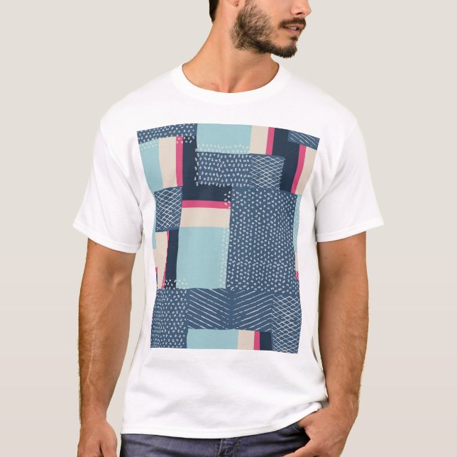 Enkla geometriska penseldrag: Färg-block T Shirt (Framsida)