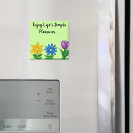 Enkla Glädjeämnen Blomsterträdgård  Magnet