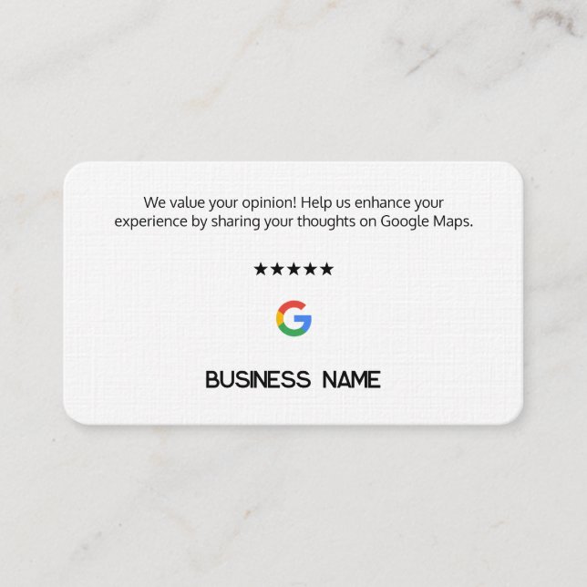 🥇 🥇 enkla Google-granskningskort Visitkort (Framsida)