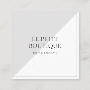 Enkla grå vita modekläder Chic prisetikett Fyrkantigt Visitkort
