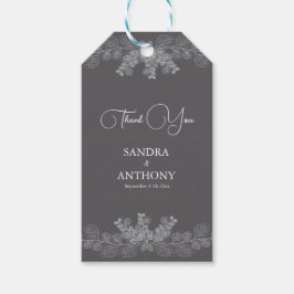 Enkla Grått Line Art Eucalyptus Bröllop Gift-Märkr Presentetikett