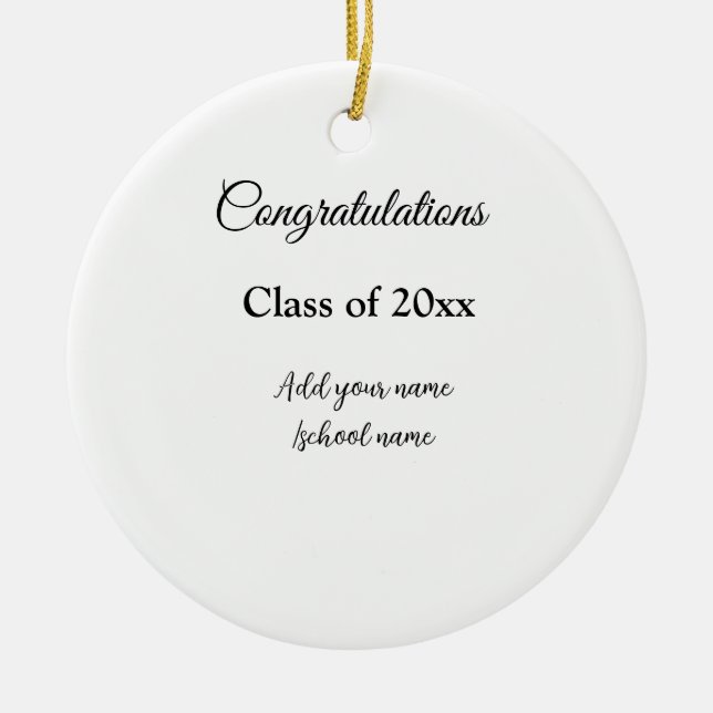 Enkla grattisar i studenten - minimalt antal tilla julgransprydnad keramik (Framsidan)