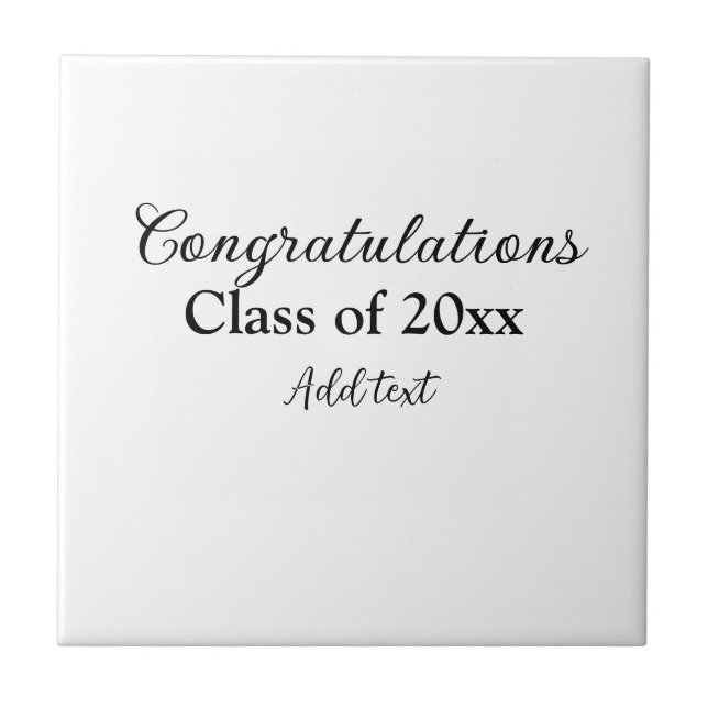 Enkla grattisar i studenten - minimalt antal tilla kakelplatta (Framsidan)