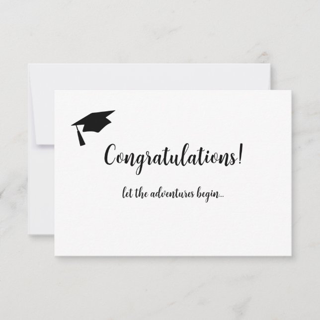 Enkla gratulationer till Studenten-kort med tak Tack Kort (Framsida)