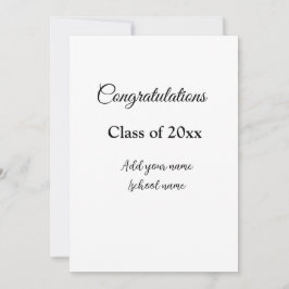 Enkla gratulations för examen minimal tillägg klas inbjudningar